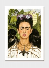 Self-Portrait With Thorn Necklace And Hummingbird By Frida Kahlo