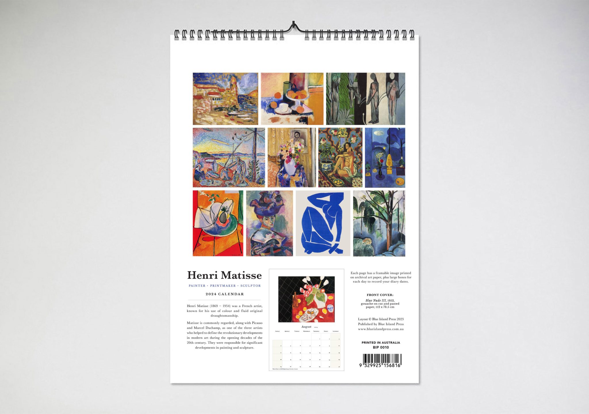 Henri Matisse 2024 Wall Calendar – Blue Island Press